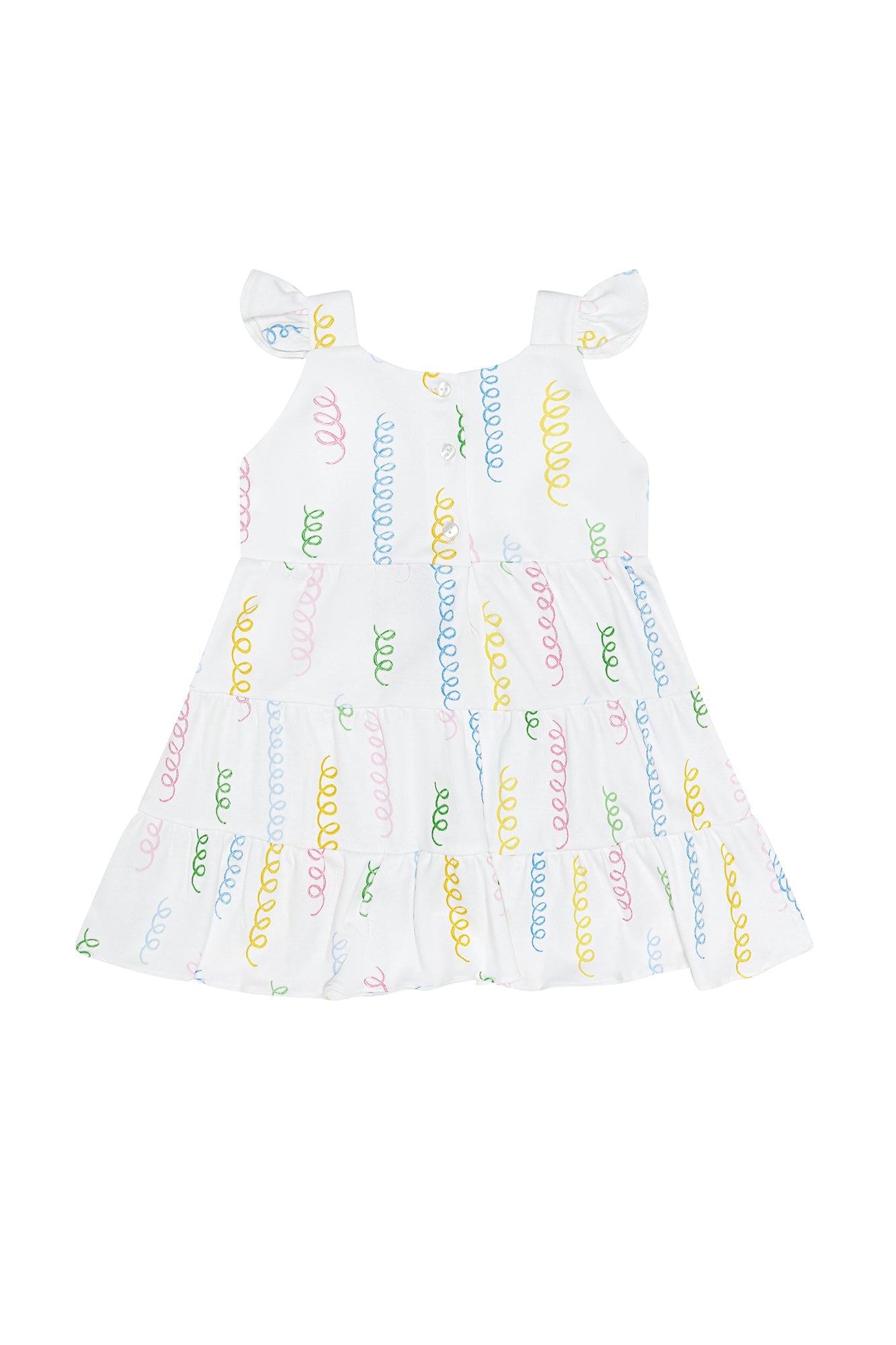 Image of Spirals Print Ruffle Dress