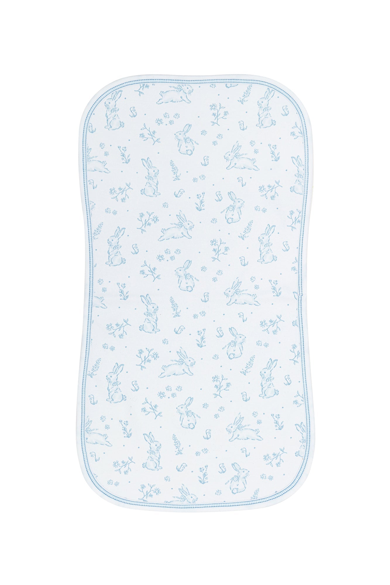 Image of Blue Bunny Toile Burp Cloth