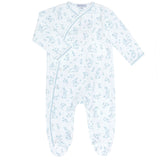 Blue Bunny Toile Crossover Footie