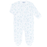 Blue Bunny Toile Zipper Footie