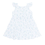 Blue Bunny Toile Ruffle Dress