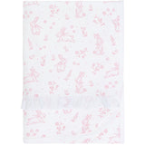 Pink Bunny Toile Blanket