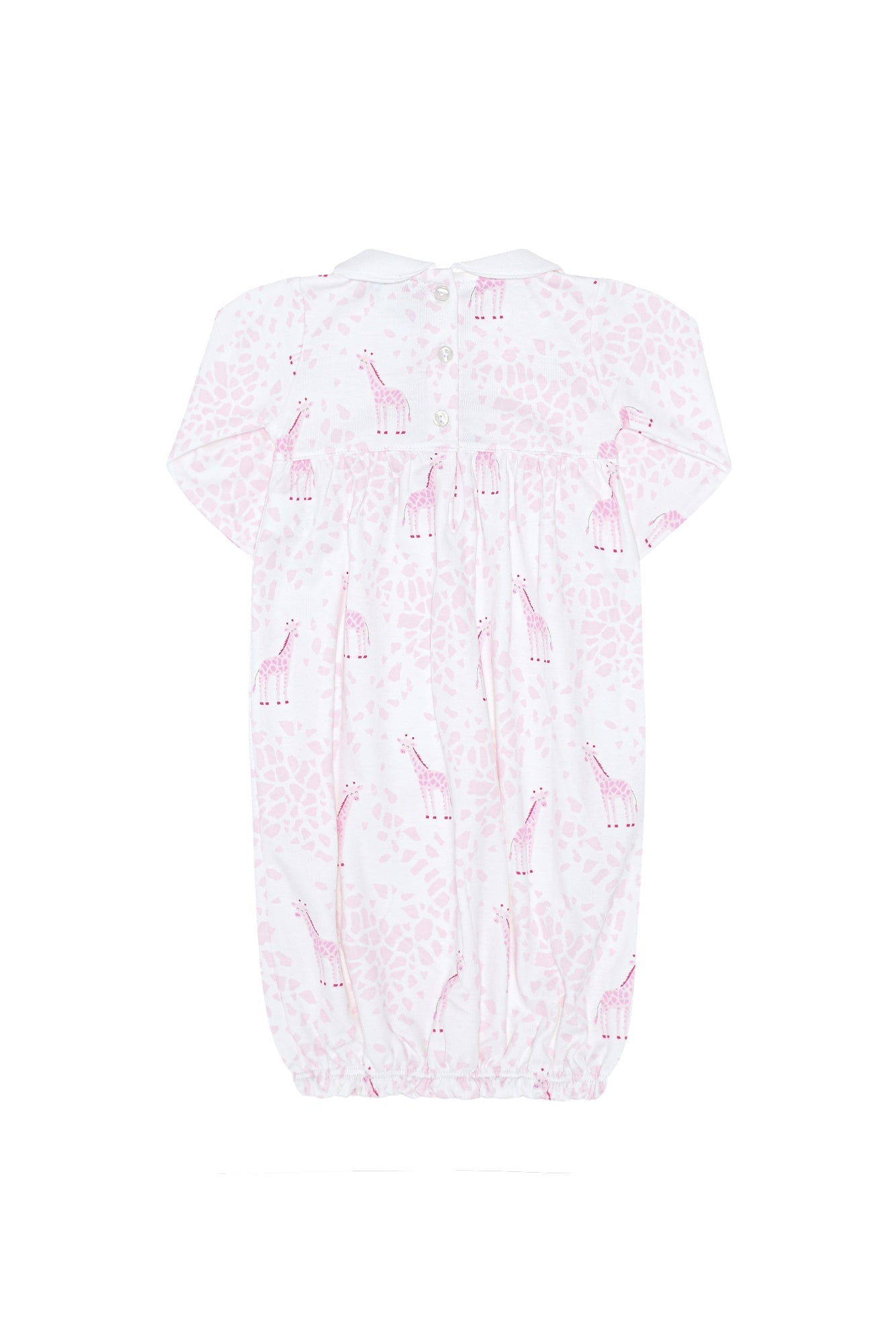 Image of Pink Giraffe Print Smocked Gown 
