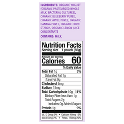 Image of Holle Organic Yogurt Pouches - Blueberries, Apple & Banana