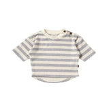 Organic Boxy Sweatshirt -  Mist Stripe