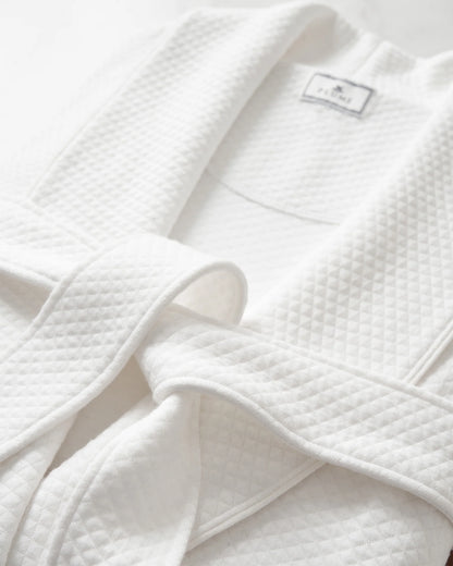 Women's Pima Ophelia Robe in White Jacquard
