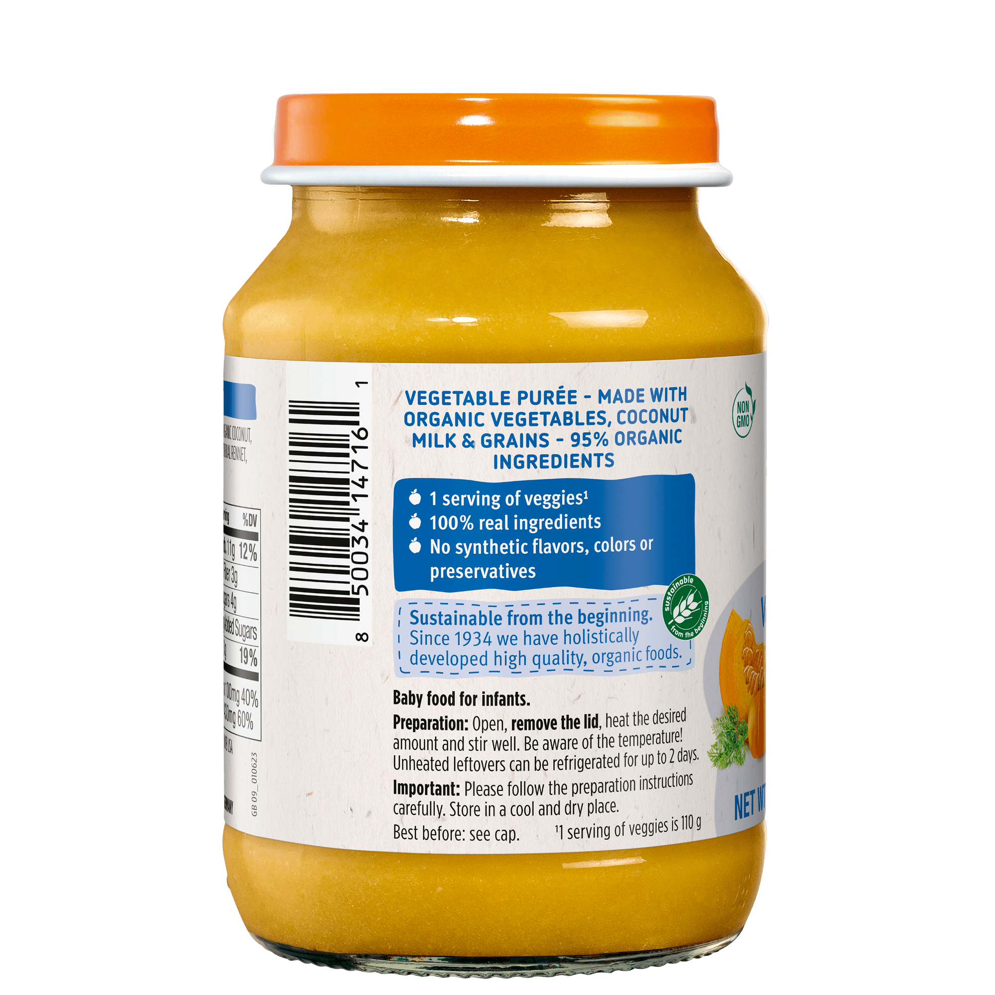 Image of Holle Baby Food Jar - Veggie Curry - 6 Jars