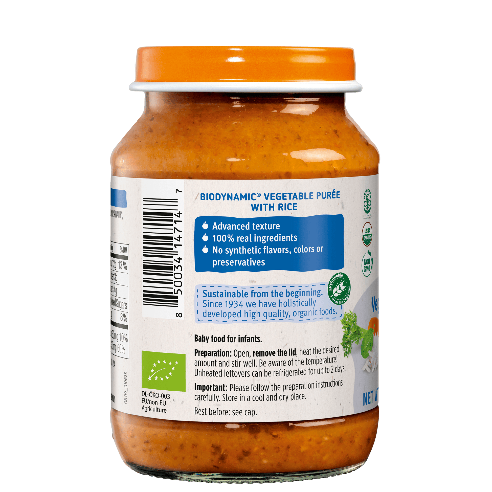 Holle Organic Baby Food Jar - Veggie Risotto - 6 Jars