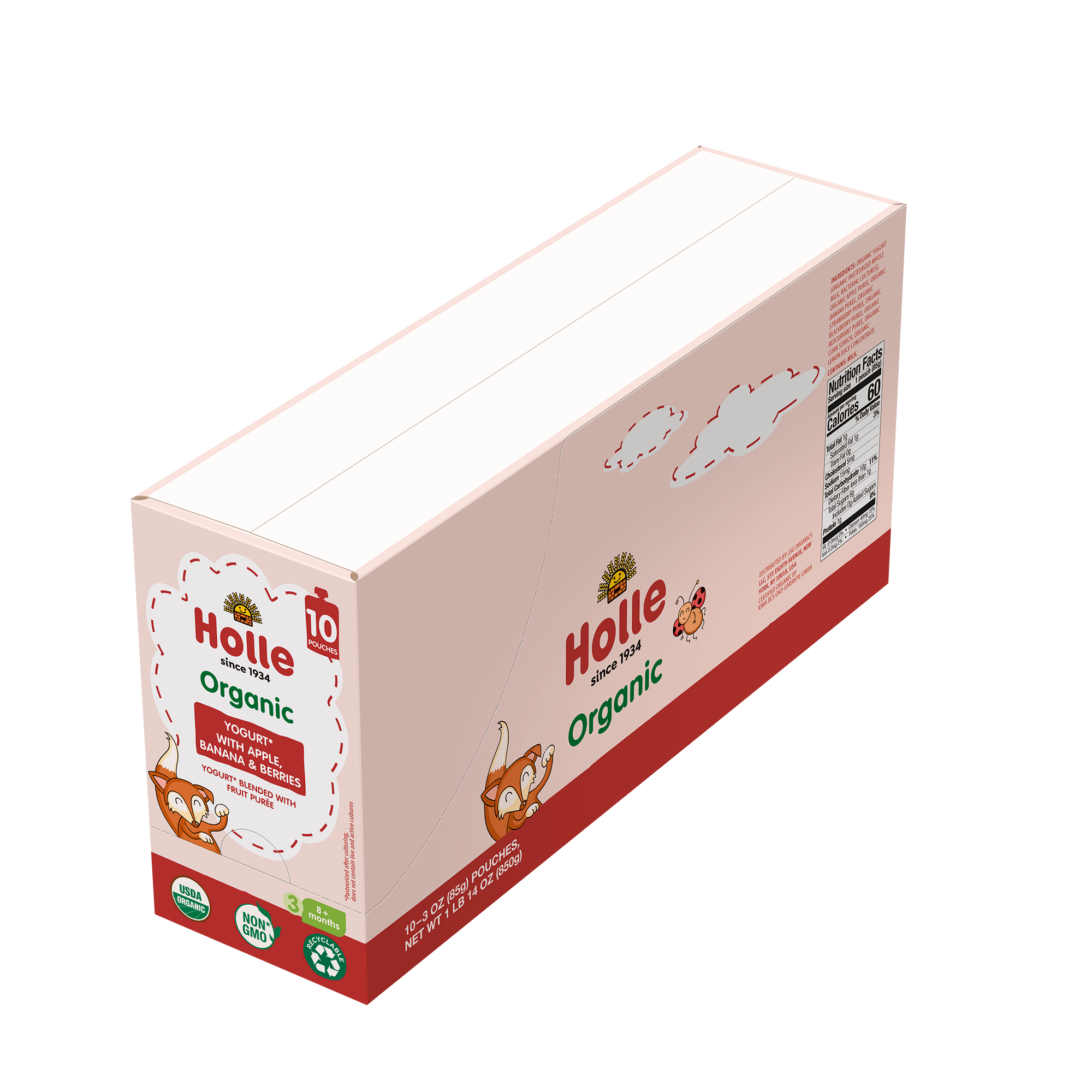 Image of Holle Organic Yogurt Pouches - Apple, Banana & Berries