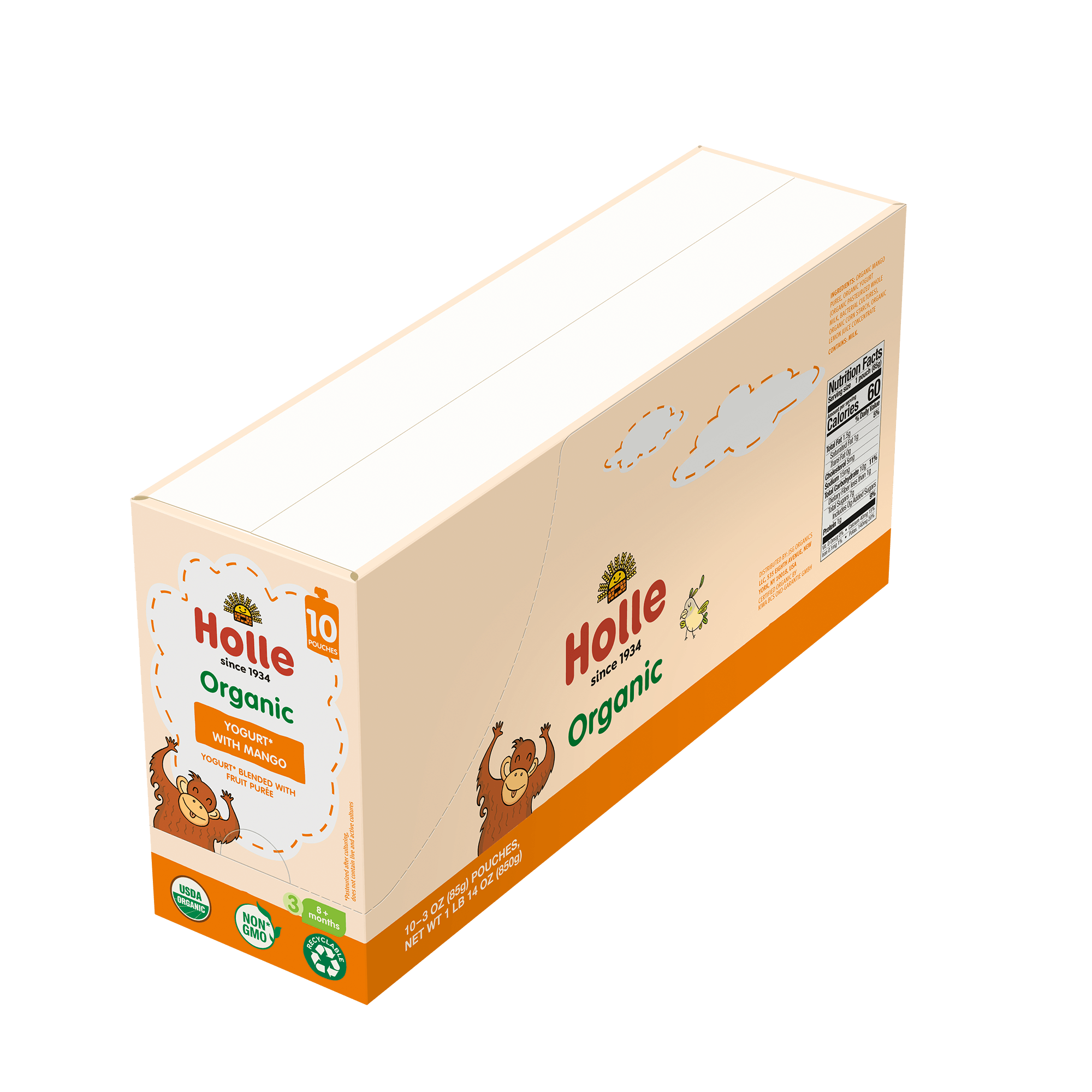 Image of Holle Organic Yogurt Pouches - Mango
