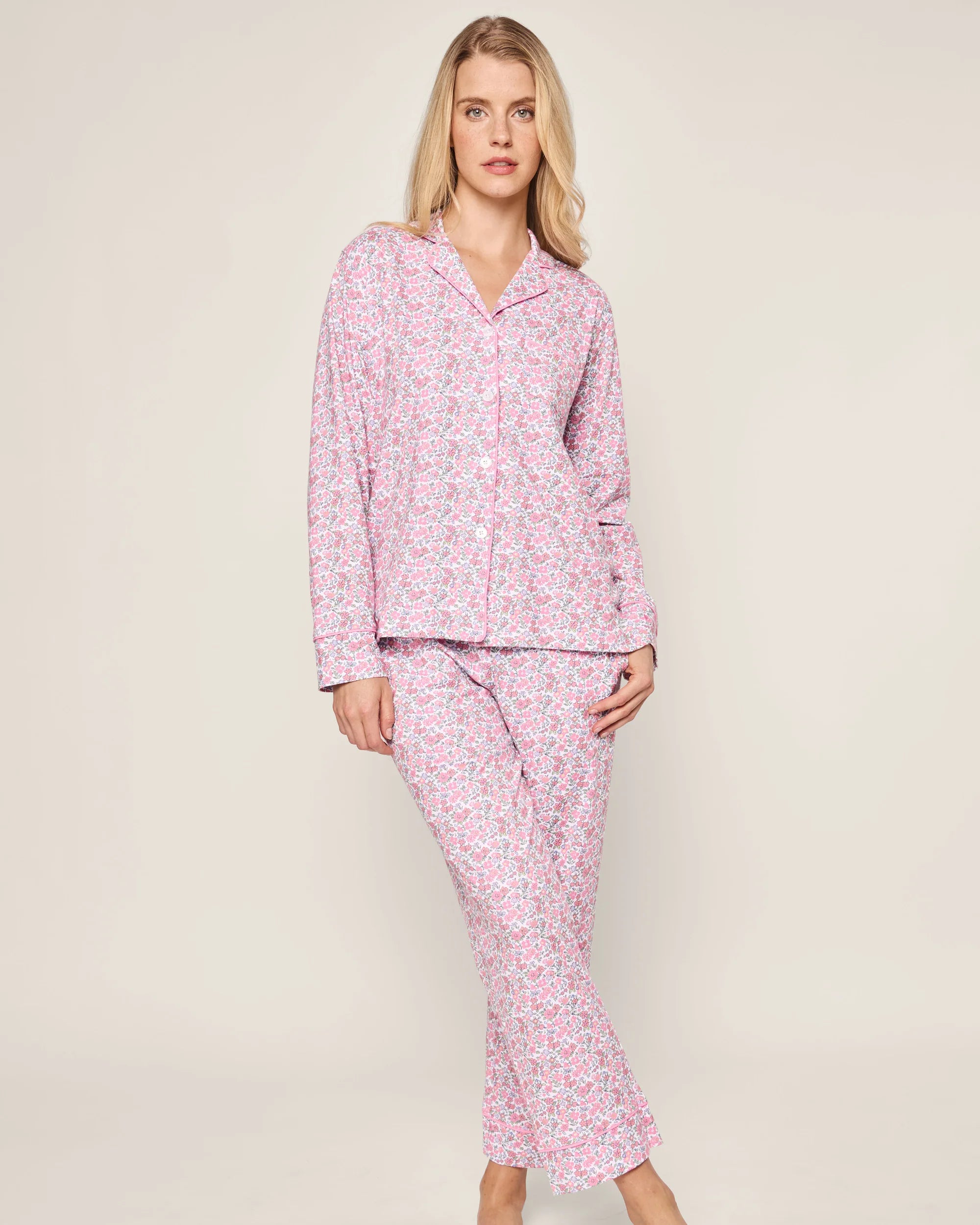 Image of Women's Pima Pajama Set in Fleurs de Rose