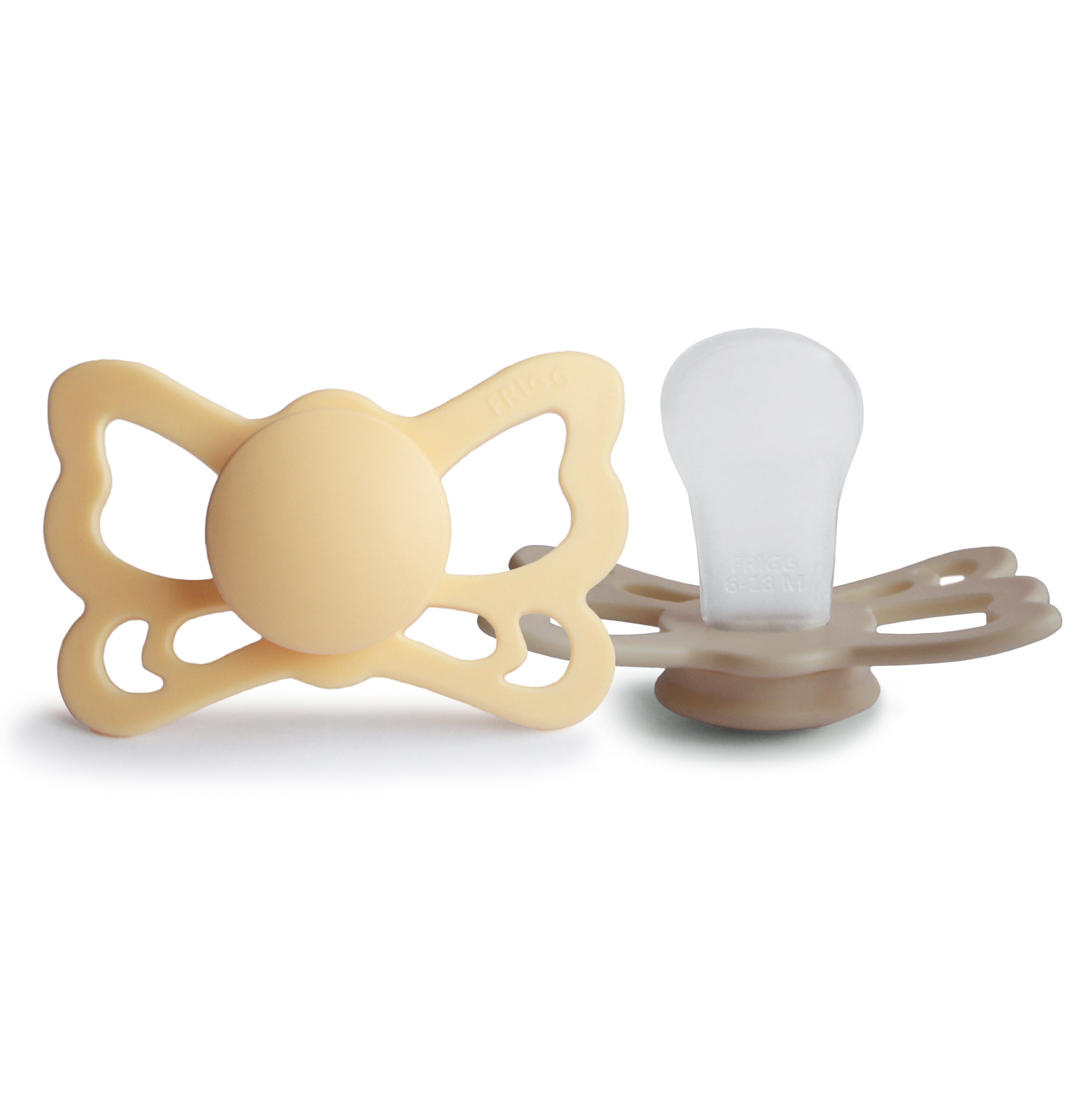 Image of FRIGG Butterfly Anatomical Silicone Pacifier 2-Pack (6-18 Months)