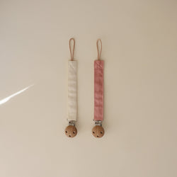 Image of Linen Pacifier Clip 2-Pack