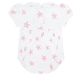 Pink Stars Print Smocked Bubble