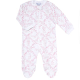 Pink Bears Trellace Zipper Footie