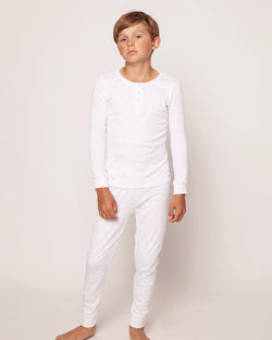 Image of Kid's Pima Snug Fit Pajama Set in Grey Stars