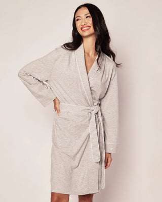 Women's Pima Robe in Light Heather Grey