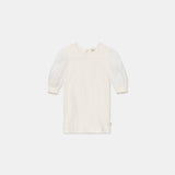 Slub Puff Sleeve T-Shirt - Ivory