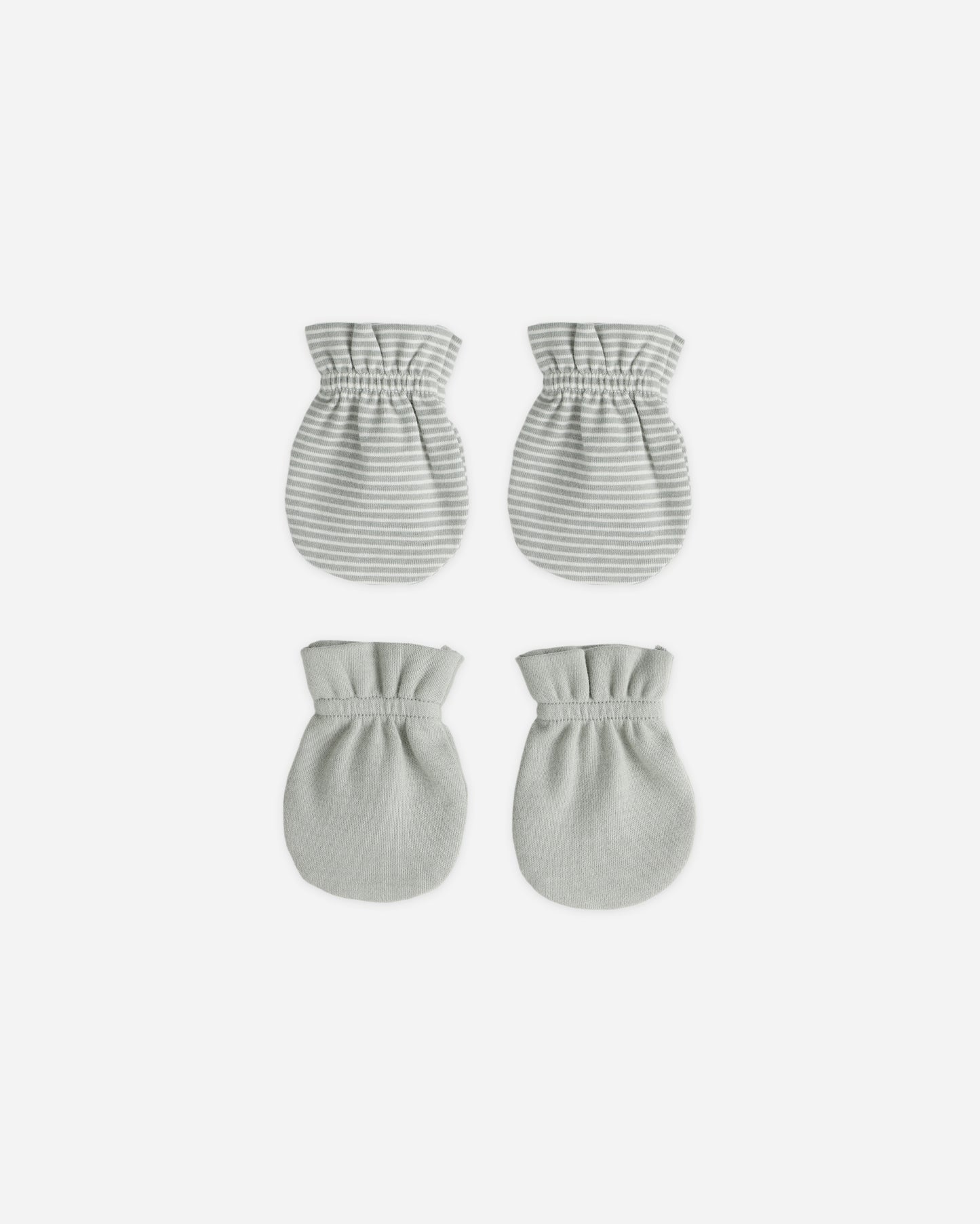 No Scratch Mittens Set Sage Micro Stripe, Sage