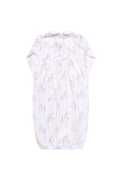 Image of Pink Rocking Horse Smocked Gown