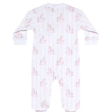 Pink Rocking Horse Zipper Footie