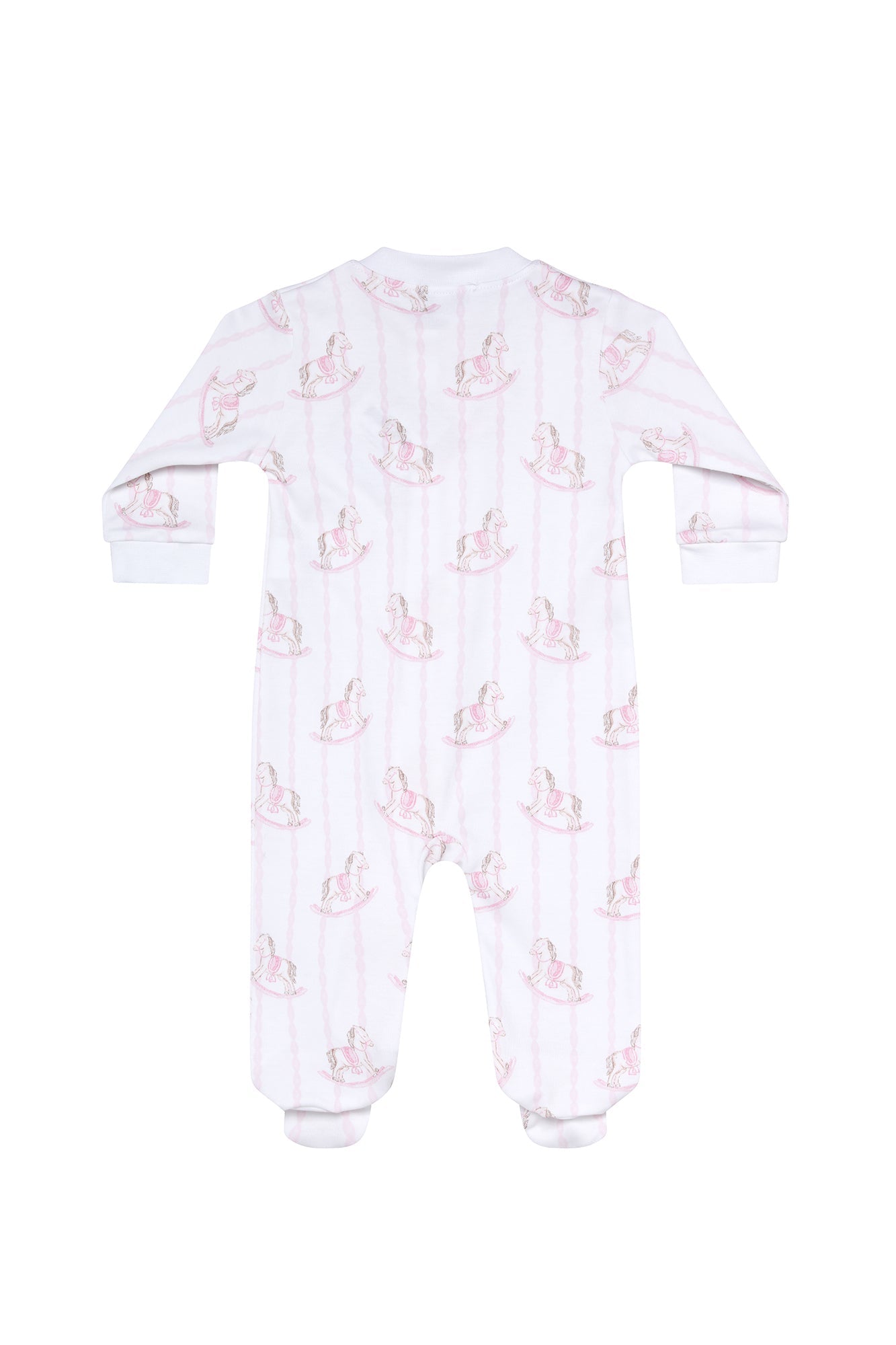 Pink Rocking Horse Zipper Footie