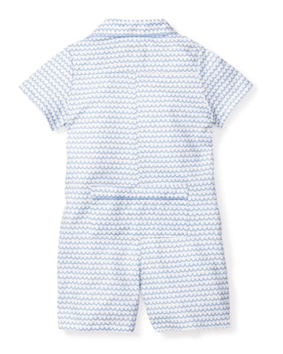 Baby's Twill Summer Romper in La Mer