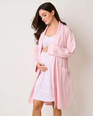 Women's Pima Maternity Robe in Pink