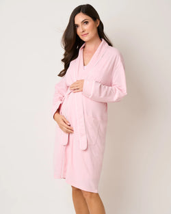 Image of Women's Pima Maternity Robe in Pink