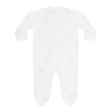 Grey Stars Print Zipper Footie