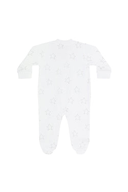 Image of Grey Stars Print Zipper Footie