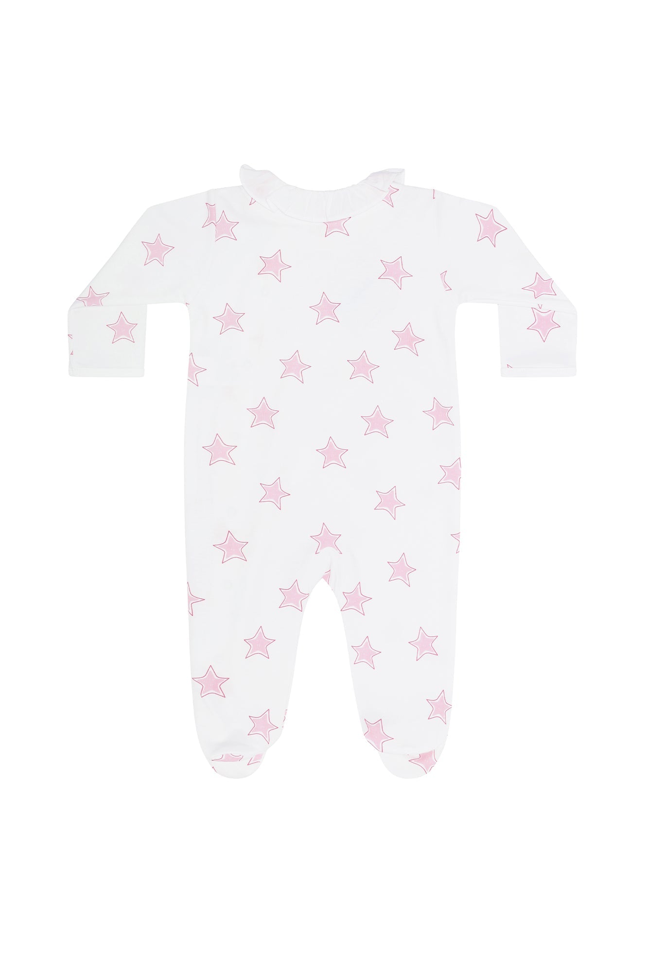 Image of Pink Stars Print Crossover Footie