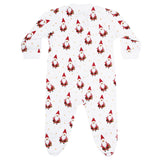 Santa Print Zipper Footie