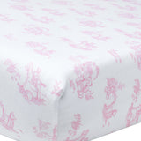 Pink Toile Baby Crib Sheets