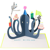 Party Octopus Stand-Up Birthday Card