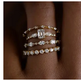 White Zirconia Stack Ring