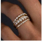 Shiny Zirconia Stack Ring