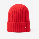 Red Ribbed Beanie Kids (1-2Y)