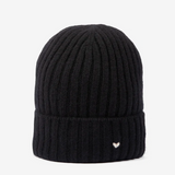 Black Ribbed Kids Beanie (3-6Y)