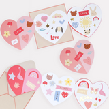 Heart Concertina Valentine's Cards and Stickers