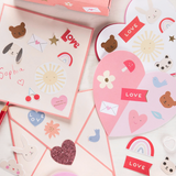 Heart Concertina Valentine's Cards and Stickers