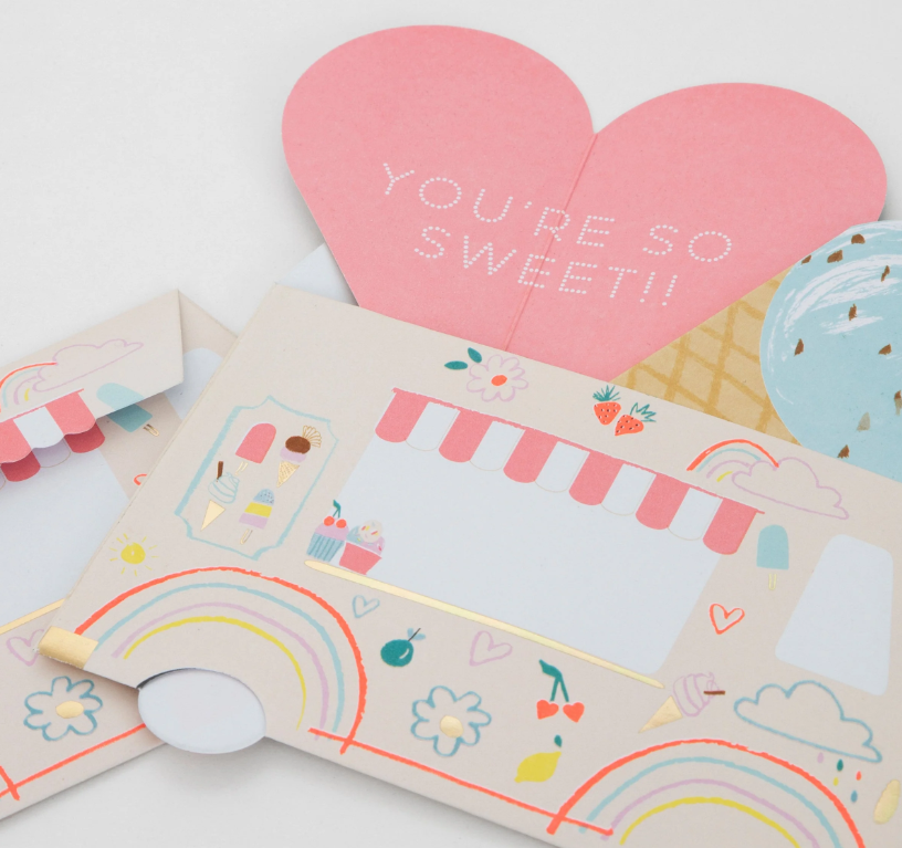 Ice Cream Valentine's Cards (x12)