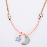 Enamel Moon and Star Necklace