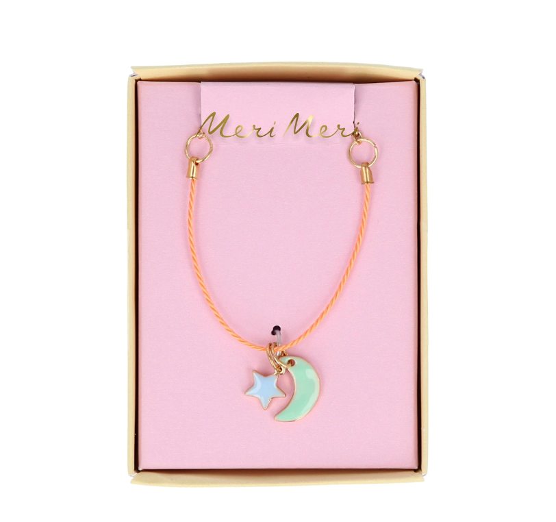 Enamel Moon and Star Necklace