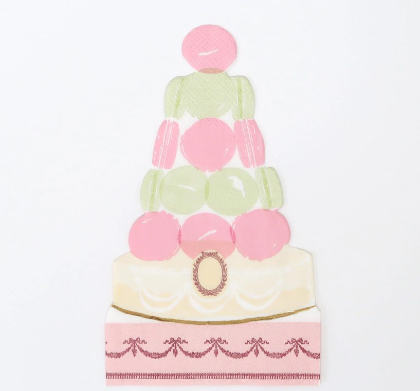Meri Meri x Ladurée Paris Macaron Pyramid Napkins (x16)