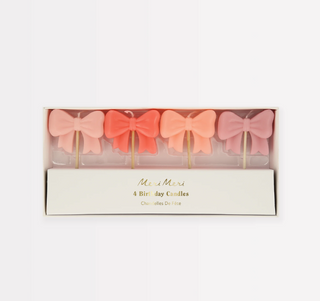 Pink Bow Candles (x4)