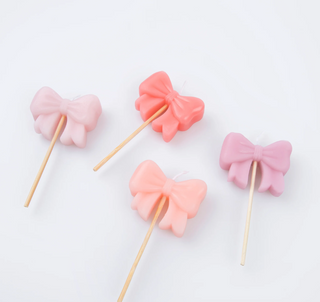 Pink Bow Candles (x4)