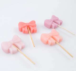 Pink Bow Candles (x4)
