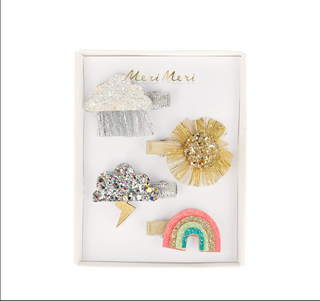 Sparkly Weather Hair Clips (x4)