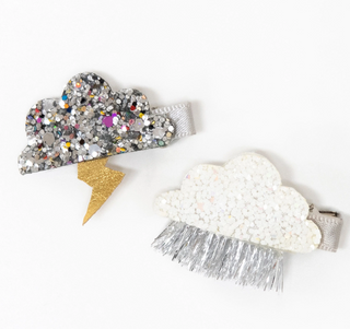 Sparkly Weather Hair Clips (x4)